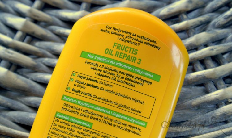 Garnier Fructis, Oil Repair 3, Odżywka wzmacniająca do włosów suchych i zniszczonych Garnier Fructis, Oil Repair 3, Odżywka wzmacniająca do włosów suchych i zniszczonych