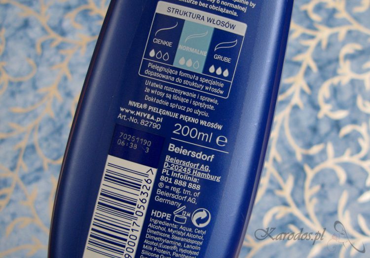 Nivea Hairmilk, Mleczna odżywka do włosów normalnych Nivea Hairmilk, Mleczna odżywka do włosów normalnych